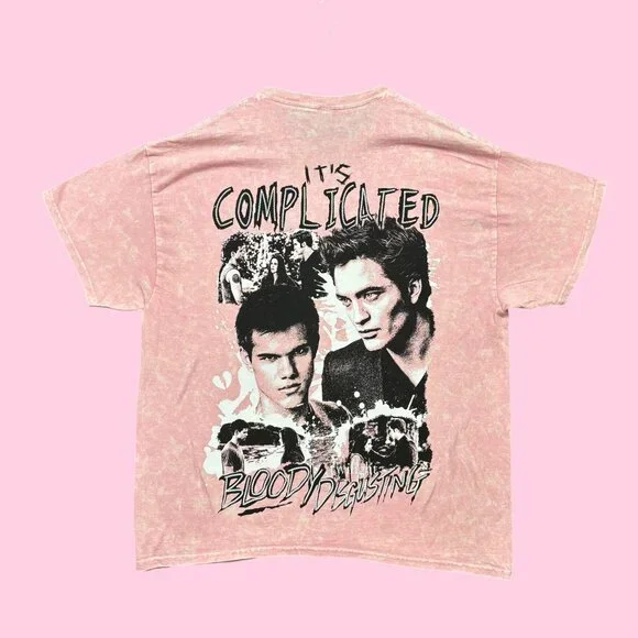 Bloody Disgusting x Twilight It's Complicated Mineral Wash Tee L - Picture 1 of 5